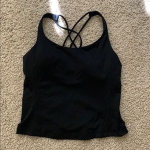Lululemon black cropped tank. Size 4